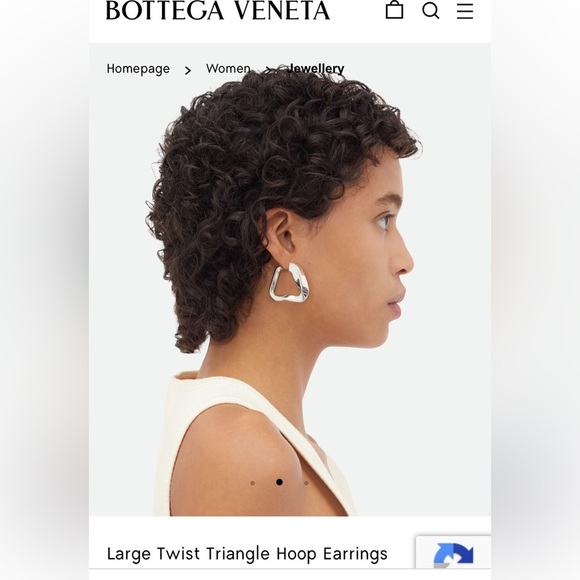 Bottega Veneta Large Twist Triange Silver Earrings - Picture 5 of 9
